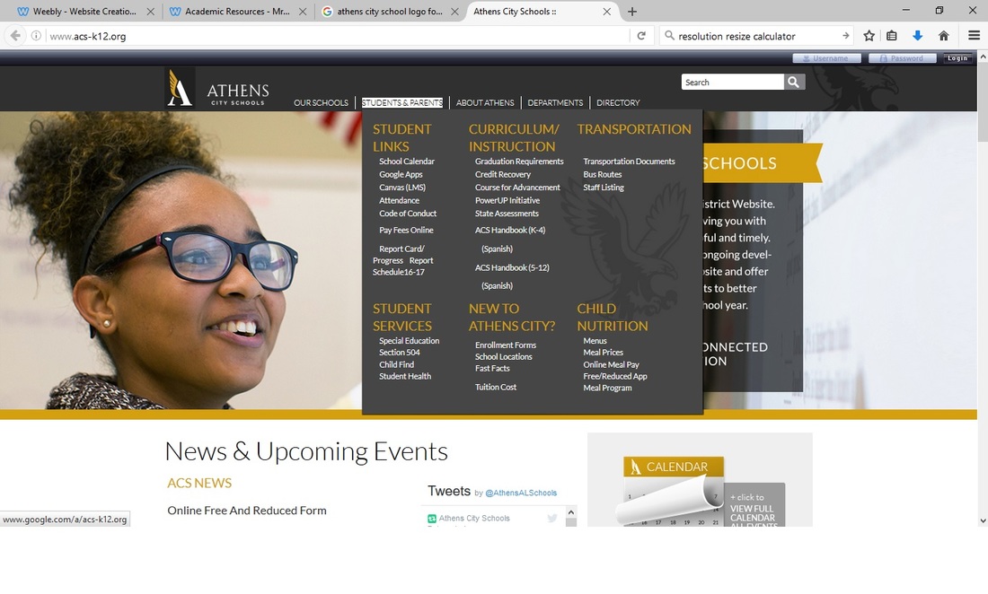 Screenshot taken of Athens City Schools' website.